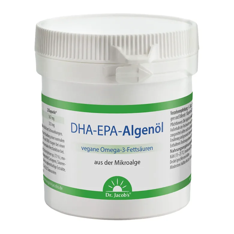 Dr. Jacob's DHA-EPA-Algenöl Kapseln Omega-3-Fettsäuren vegan, 60 St