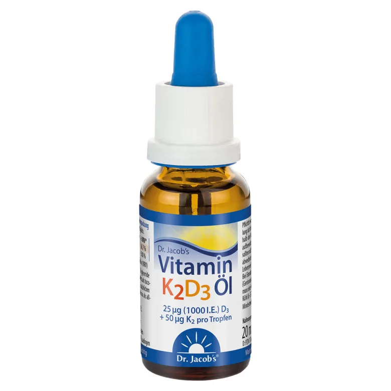 Dr. Jacob's Vitamin K2D3 Öl 1000 IE/50 mcg D3+K2 640 Tropfen, 20 ml