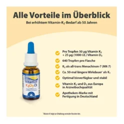 Dr. Jacob's Vitamin K2D3 Öl 1000 IE/50 mcg D3+K2 640 Tropfen, 20 ml