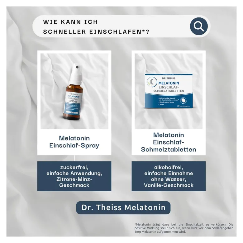 Dr. Theiss Melatonin Einschlaf-Schmelztabletten, 30 St