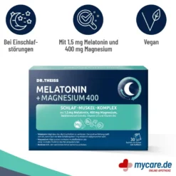 Dr. Theiss Melatonin+Magnesium 400 Schlaf-Komplex Pulver, 30X5 g