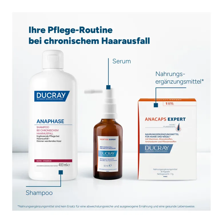 Ducray Anaphase Shampoo bei chronischem Haarausfall, 400 ml