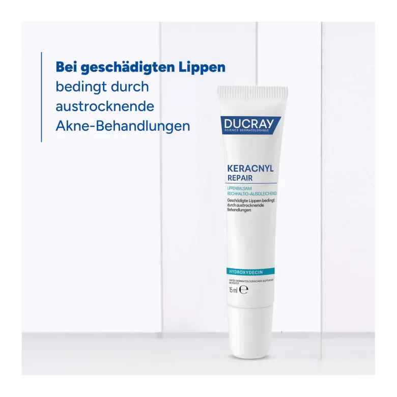 Ducray Keracnyl Repair Lippenbalsam für die Akne-Behandlung, 15 ml