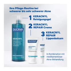 Ducray Keracnyl Repair Lippenbalsam für die Akne-Behandlung, 15 ml