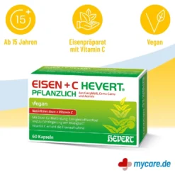 Eisen+C Hevert pflanzliche Kapseln, 60 St