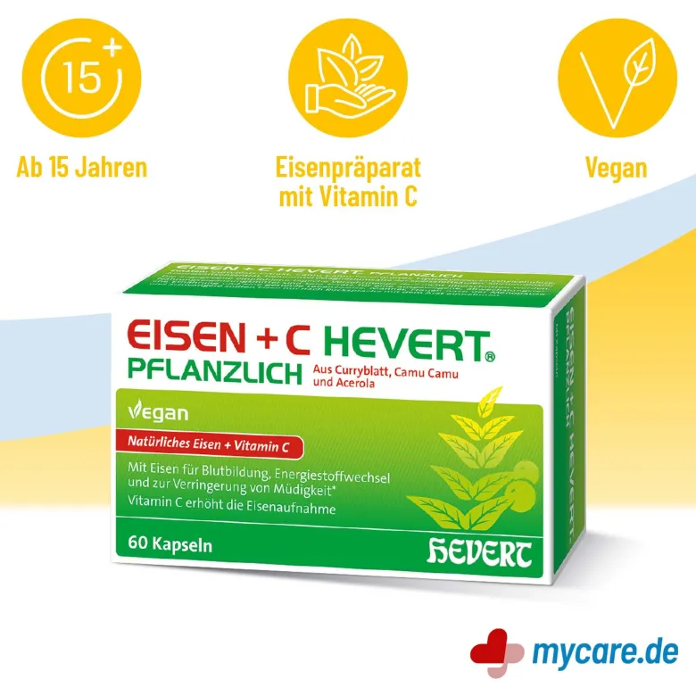 Eisen+C Hevert pflanzliche Kapseln, 60 St