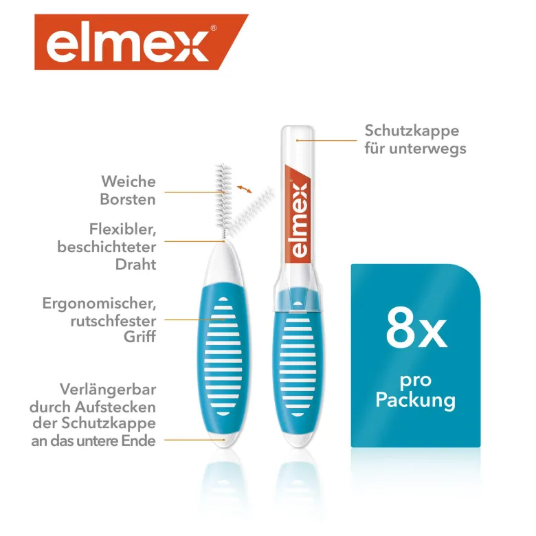 Elmex Interdentalbürsten ISO Gr. 3 blau 0,6 mm, 8 St