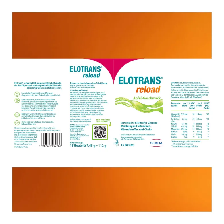 Elotrans reload Elektrolyt-Pulver Apfel, 15X7.45 g