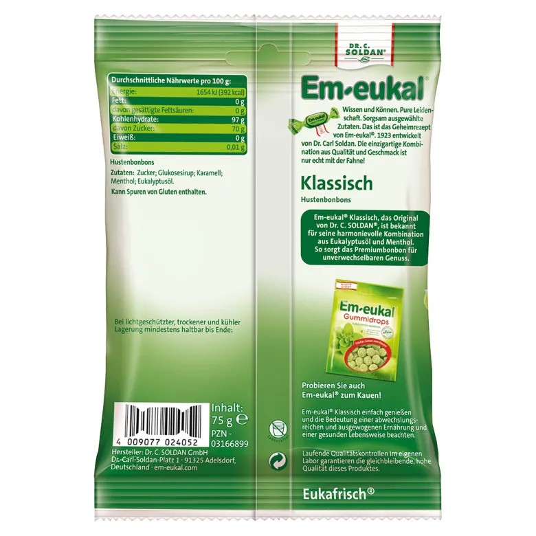 Em-eukal Hustenbonbons zuckerhaltig, 75 g