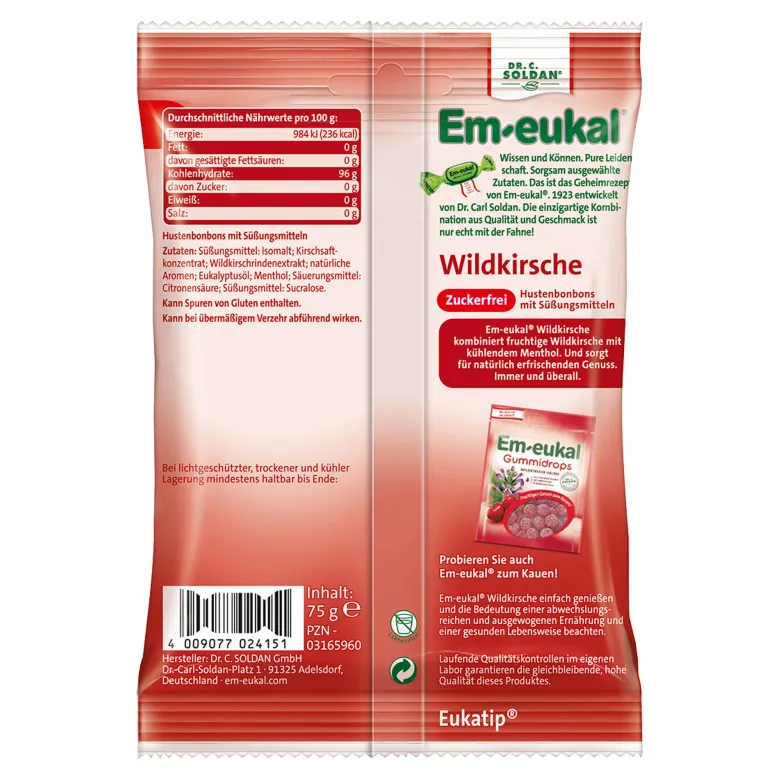 Em-eukal Wildkirsche zuckerfrei, 75 g
