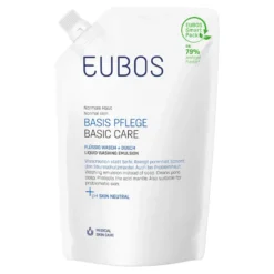 Eubos BASIS PFLEGE Flüssig Wasch + Dusch blau Nachfüllbeutel, 400 ml