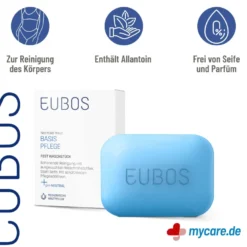 Eubos BASIS PFLEGE Waschstück Fest Blau, 125 g