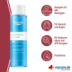 Eucerin DermatoCLEAN Hyaluron Mizellen-Reinigungsfluid 3in1, 400 ml