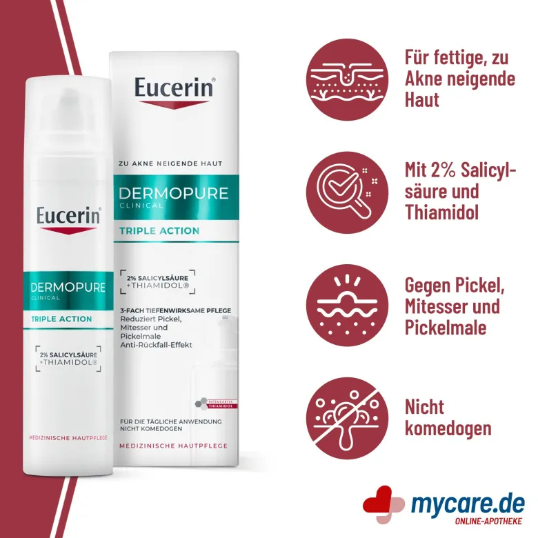 Eucerin DermoPure Clinical Triple Action Pflege, 40 ml