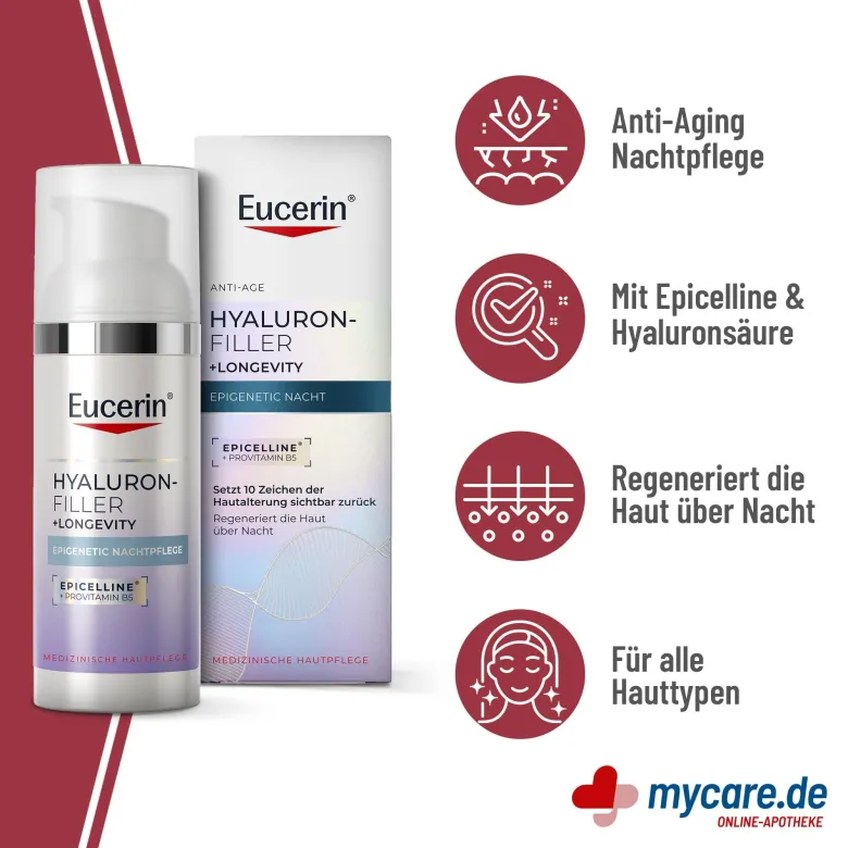 Eucerin Hyaluron-Filler+Longevity Epigenetic Nachtpflege, 50 ml