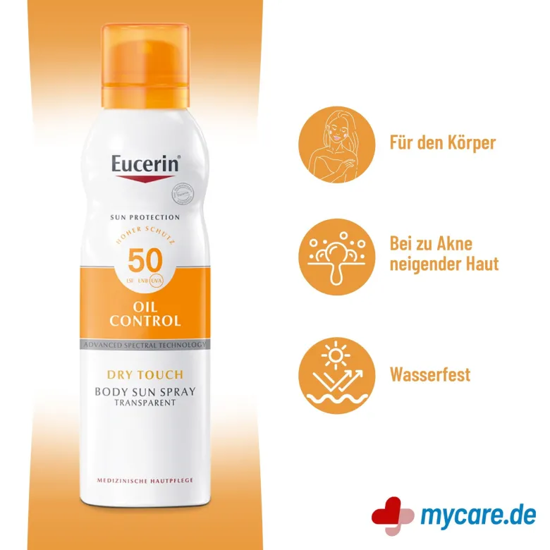 Eucerin Oil Control Dry Touch Sonnenspray LSF 50, 200 ml