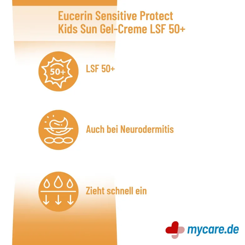 Eucerin Sensitive Protect Kids Sun Gel-Creme LSF 50+, 200 ml