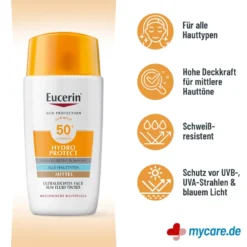 Eucerin Sun Hydro Protect Face Fluid LSF 50+ getönt mittel, 50 ml