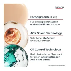 Eucerin Sun Oil Control Getönte Face Gel-Creme LSF 50+ Hell, 50 ml