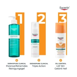 Eucerin Sun Oil Control Getönte Face Gel-Creme LSF 50+ Hell, 50 ml