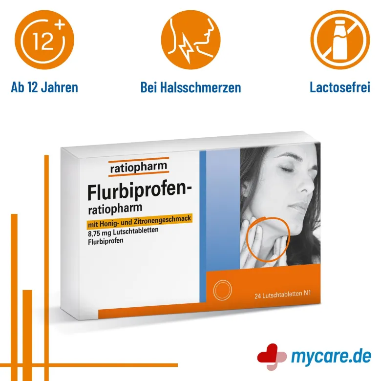 Flurbiprofen-ratiopharm Lutschtabletten Honig-Zitrone, 24 St
