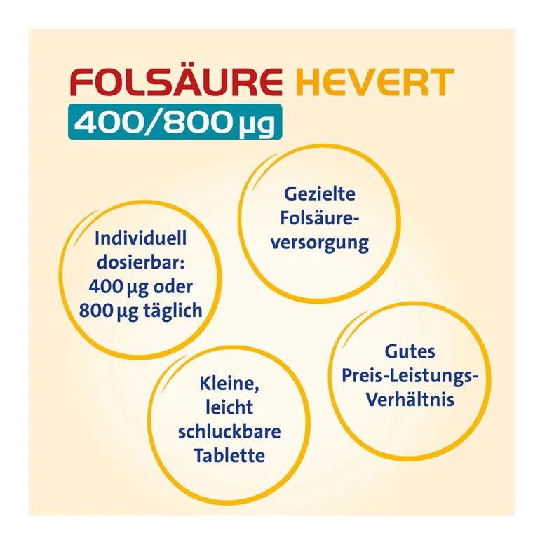 Folsäure Hevert 400/800 µg Tabletten, 120 St