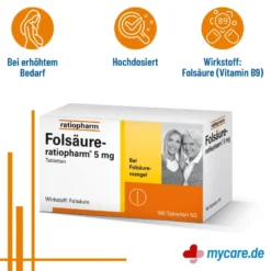 Folsäure-ratiopharm 5 mg Tabletten, 100 St