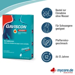Gaviscon Advance Pfefferminz bei Sodbrennen Dosierbeutel, 12X10 ml