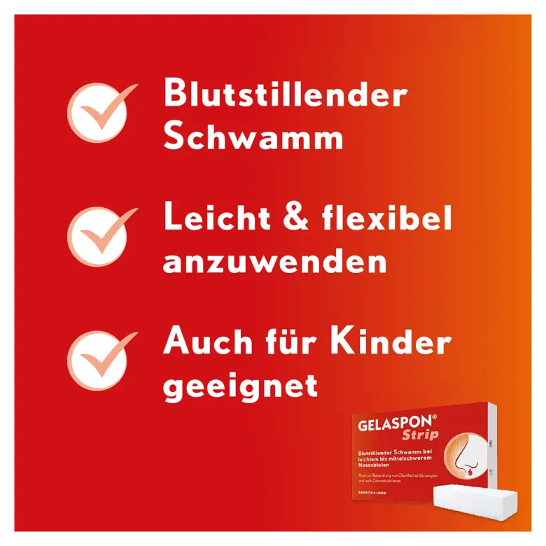 Gelaspon Strip zur Blutstillung und Wundversorgung, 4 St