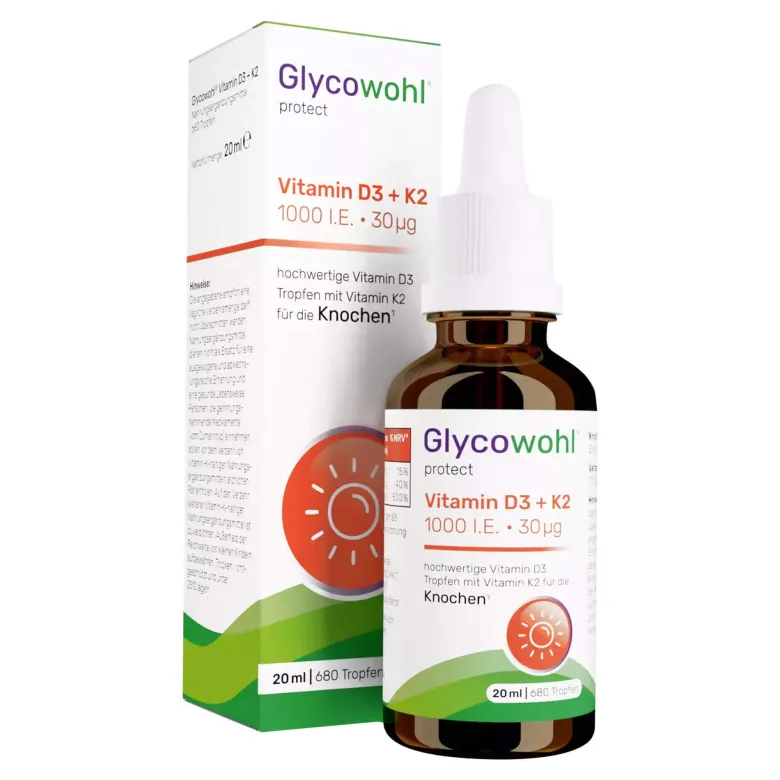 Glycowohl protect Vitamin D3 1000 I.E.+K2 30 µg Tropfen, 20 ml