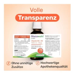 Glycowohl protect Vitamin D3 1000 I.E.+K2 30 µg Tropfen, 20 ml