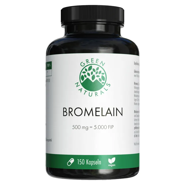 GREEN NATURALS Bromelain 500 mg vegane Kapseln, 150 St