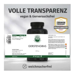 GREEN NATURALS Gerstengras 3000 mg Kapseln vegan, 240 St