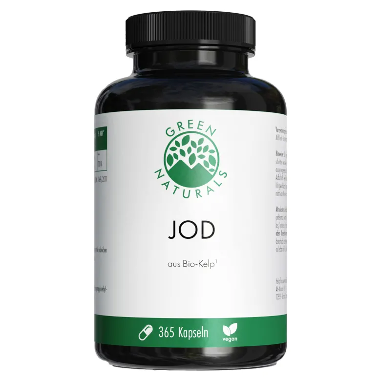GREEN NATURALS Jod aus Bio-Kelp Kapseln, 365 St