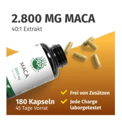 GREEN NATURALS Maca Kapseln vegan, 180 St