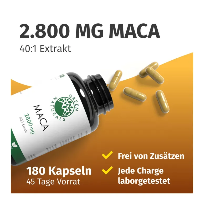 GREEN NATURALS Maca Kapseln vegan, 180 St