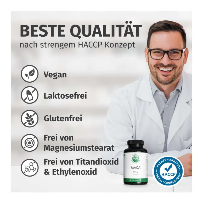 GREEN NATURALS Maca Kapseln vegan, 180 St