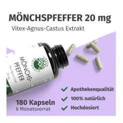 GREEN NATURALS Mönchspfeffer 20 mg hochdosierte Kapseln, 180 St
