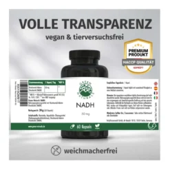 Green Naturals NADH Kapseln vegan und hochdosiert, 60 St