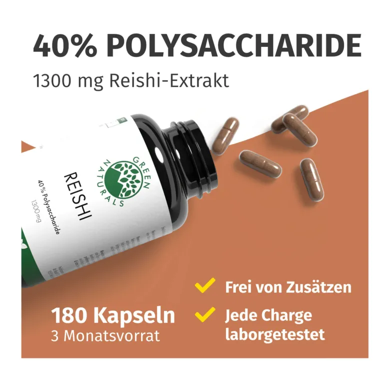 GREEN NATURALS Reishi 650 mg vegane Kapseln, 180 St