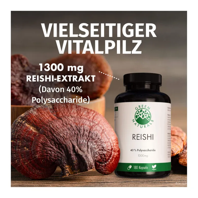 GREEN NATURALS Reishi 650 mg vegane Kapseln, 180 St