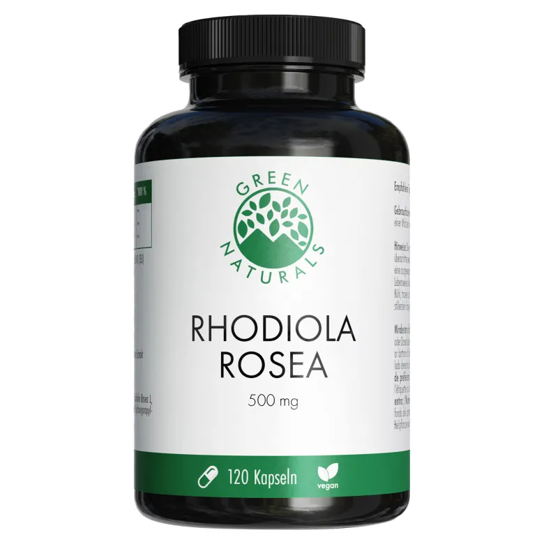 Green Naturals Rhodiola Rosea 500 mg hochdosierte Kapseln, 120 St