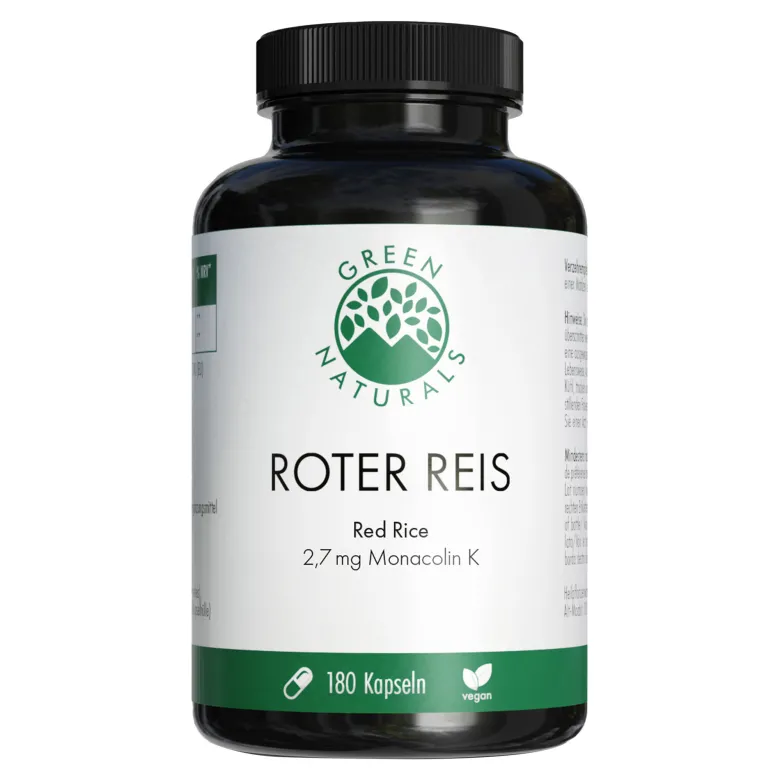 GREEN NATURALS Roter Reis Monacolin K vegane Kapseln, 180 St