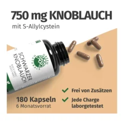 GREEN NATURALS Schwarzer Knoblauch vegane Kapseln, 180 St