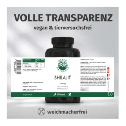 GREEN NATURALS Shilajit 1300 mg hochdosiert vegan, 180 St