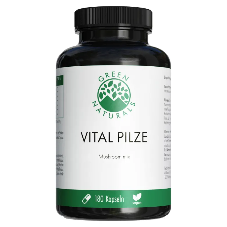 GREEN NATURALS Vital Pilze vegane Kapseln, 180 St
