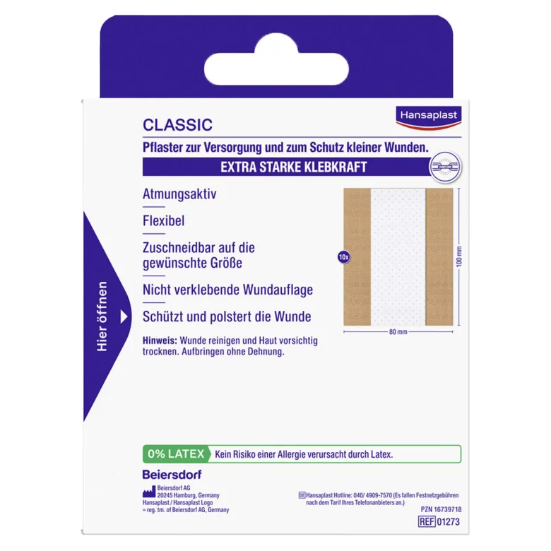 Hansaplast Classic Pflaster 1 m x 8 cm, 1 St