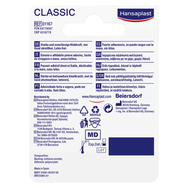 Hansaplast Fixierpflaster Classic 5m x 1,25cm, 1 St