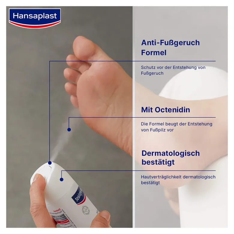 Hansaplast Fußpilz-Schutz 2in1 Deo mit Octenidin, 150 ml