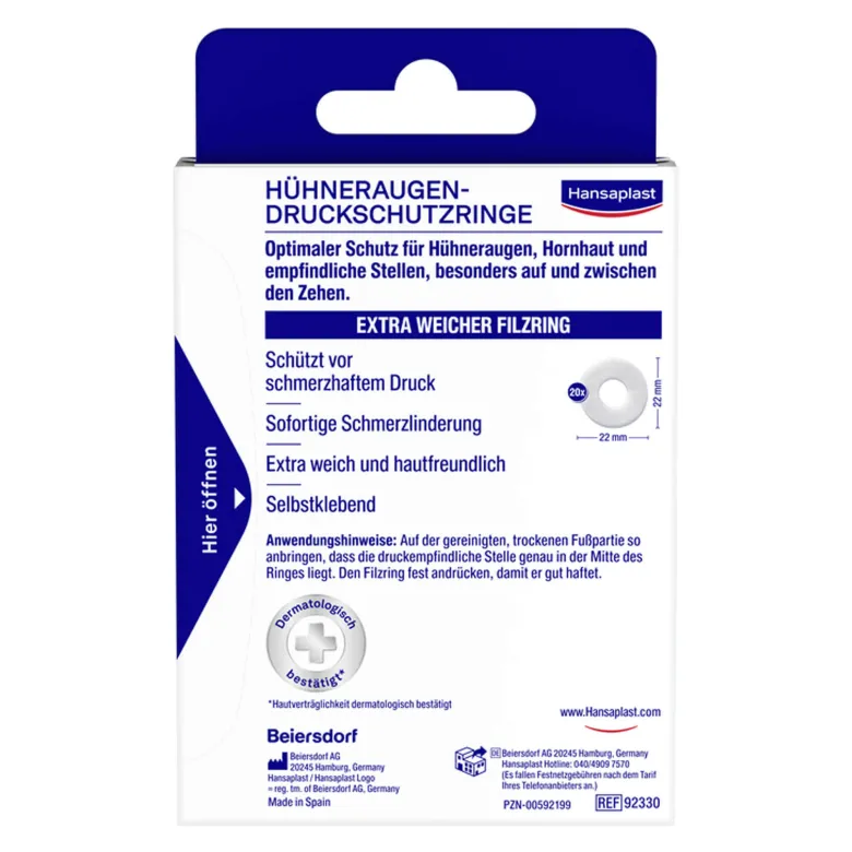 Hansaplast Hühneraugen-Druckschutzringe, 20 St